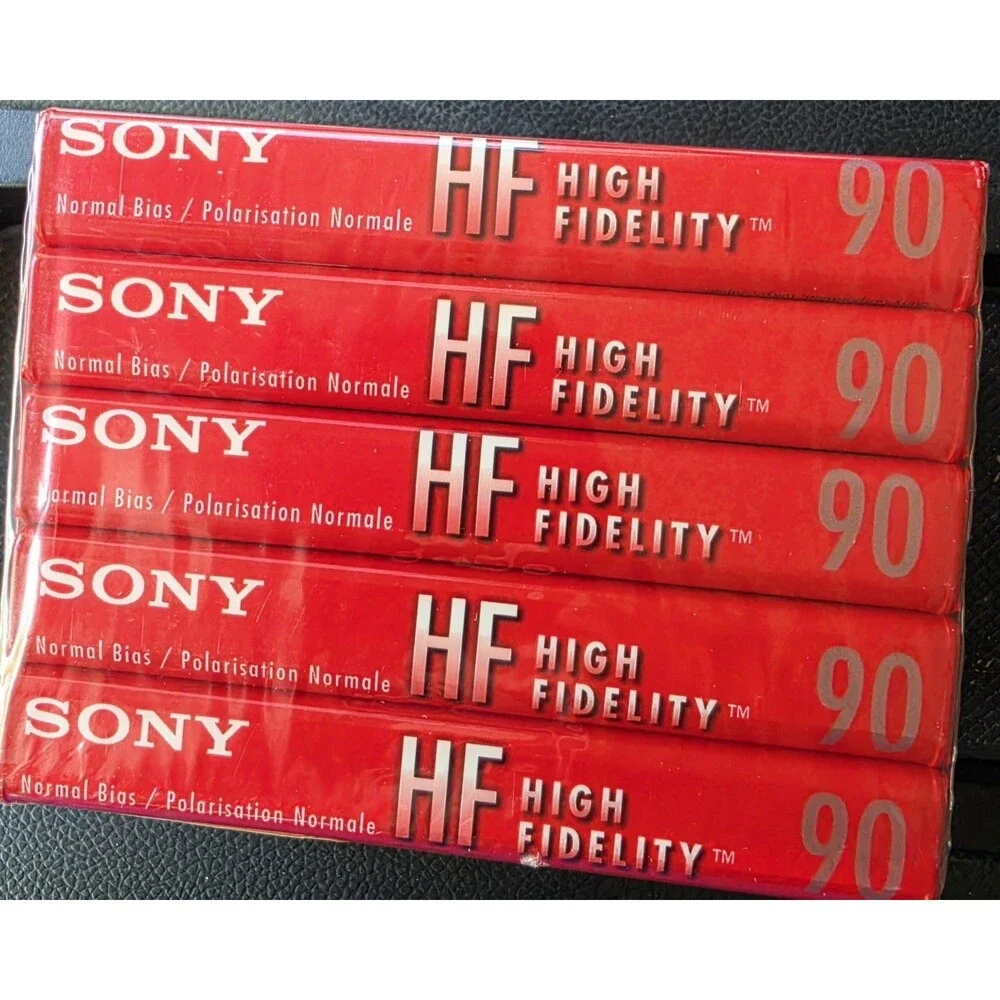 5 Sony HF 90 Minute BLANK Audio Cassette Tapes High Fidelity NEW SEALED